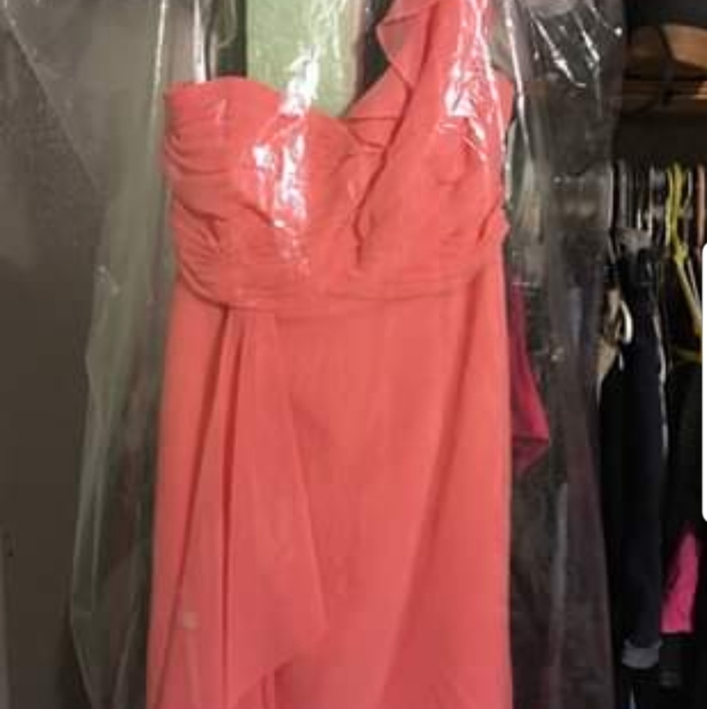 Coral chiffon dress